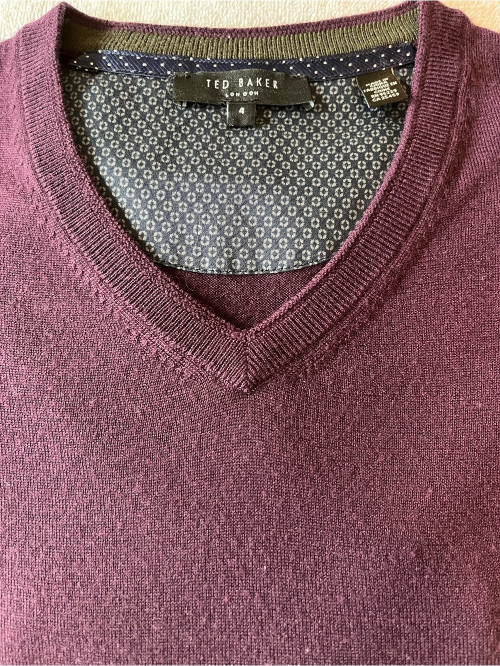 Ted Baker Men's V-Neck Sweater in Plum